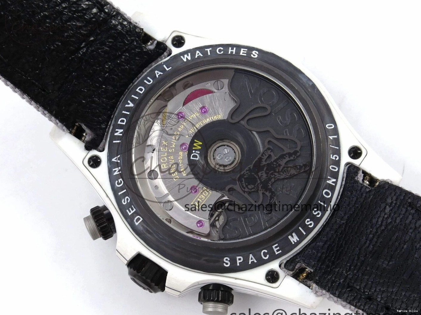 0505 Tailored Daytona DIW Space Mission Gray Textured Dial on Gray Nylon Strap A4130 Clone 1279